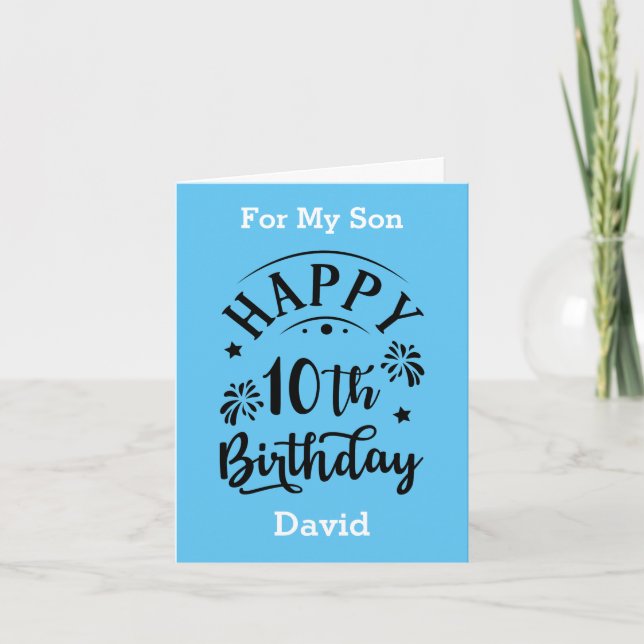 Carte Joyeux 10e anniversaire pour mon fils (Devant)
