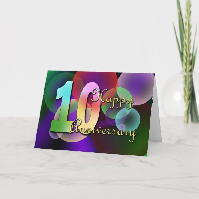 Carte Joyeux 10ème anniversaire (anniversaire de mariage (Devant)