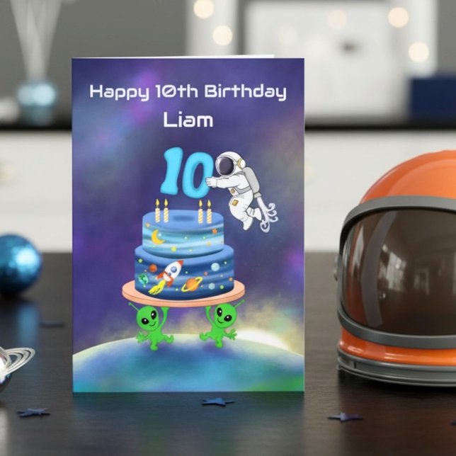 Carte Joyeux 10ème anniversaire Astronaute (Créateur téléchargé)