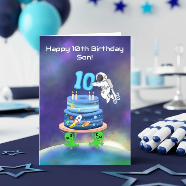 Carte Joyeux 10ème Anniversaire Astronaute (Créateur téléchargé)