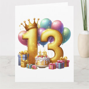 Carte Joyeux 13e anniversaire