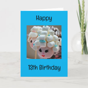 Carte Joyeux "13e ANNIVERSAIRE" À UNE JEUNE FILLE ADORAB