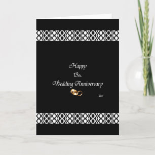 Carte Joyeux 13ème anniversaire de mariage en dentelle