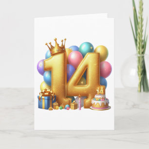 Carte Joyeux 14e anniversaire