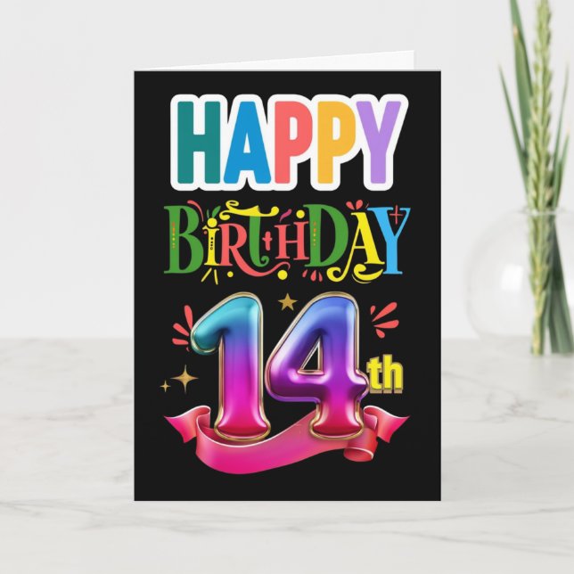 Carte Joyeux 14e anniversaire (Devant)