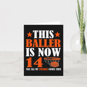 Carte Joyeux 14e anniversaire 14 ans Basketball 14e Bi