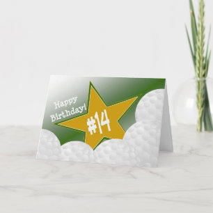 Carte Joyeux 14e anniversaire, Golf Star!