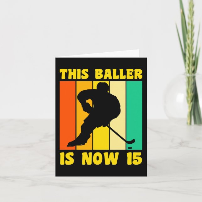Carte Joyeux 15 Anniversaire 15 Anniversaire Retro Hocke (Devant)