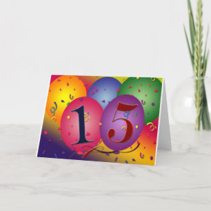 Carte Joyeux 15e anniversaire