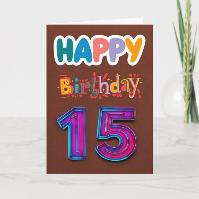 Carte Joyeux 15e anniversaire (Devant)
