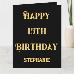 Carte Joyeux 15e anniversaire Quinzième âge Nom Message