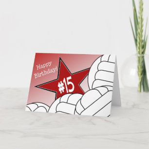 Carte Joyeux 15e anniversaire, Volleyball Star!