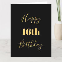 Joyeux 16e anniversaire Gold Jaune Black âge perso