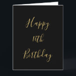 Carte Joyeux 16e anniversaire Golden Yellow Custom Age N<br><div class="desc">Conçu avec un modèle de texte jaune doré pour le message "Joyeux Seizième anniversaire" que vous pouvez modifier pour customiser et aussi un arrière - plan de couleur personnalisé!</div>