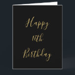 Carte Joyeux 16e anniversaire Golden Yellow Custom Age N<br><div class="desc">Conçu avec un modèle de texte jaune doré pour le message "Joyeux Seizième anniversaire" que vous pouvez modifier pour customiser et aussi un arrière - plan de couleur personnalisé!</div>