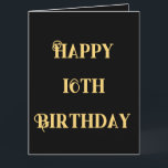 Carte Joyeux 16e anniversaire Or Jaune Seize âge personn<br><div class="desc">Conçu avec un modèle de texte jaune doré pour le message "Joyeux Seizième anniversaire" que vous pouvez modifier pour customiser et aussi un arrière - plan de couleur personnalisé!</div>