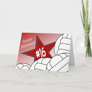 Carte Joyeux 16e anniversaire, Volleyball Star!