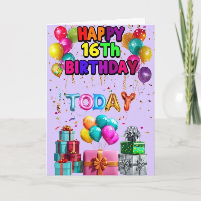 Carte Joyeux 16ème anniversaire (Devant)