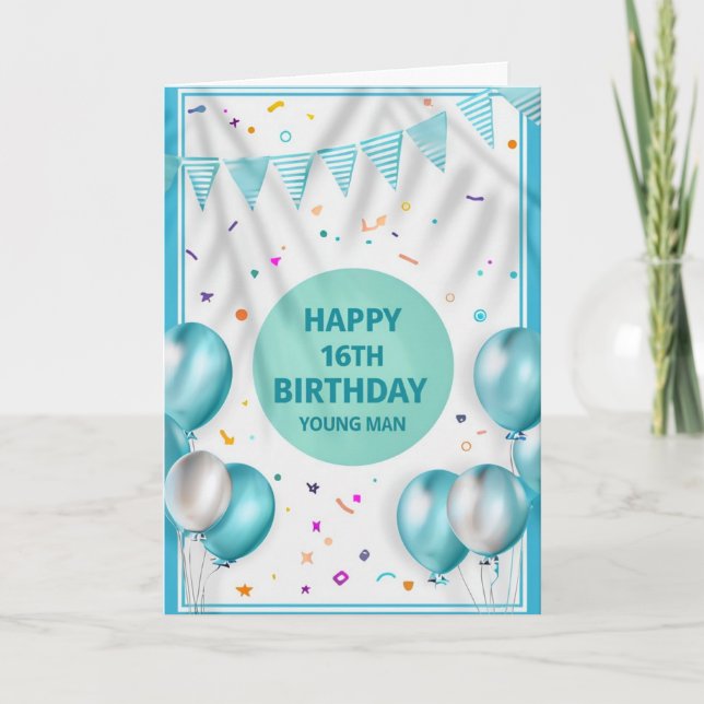 Carte Joyeux 16ème anniversaire (Devant)