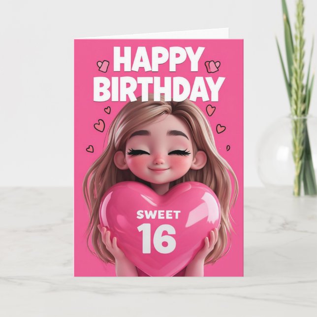 Carte Joyeux 16ème anniversaire (Devant)