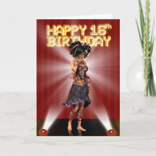 Carte Joyeux 16h Anniversaire, vraiment une star deva su