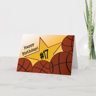 Carte Joyeux 17e anniversaire, Basketball Star!