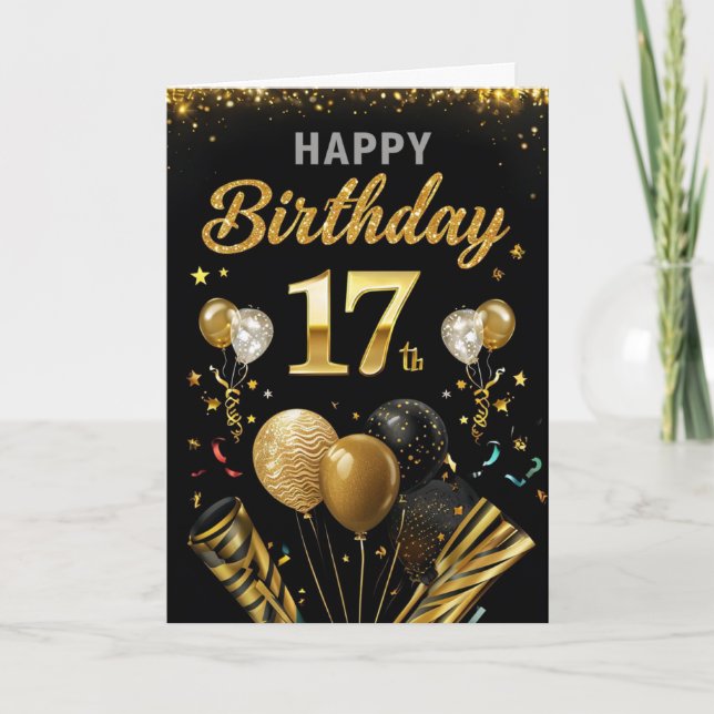 Carte Joyeux 17ème anniversaire (Devant)