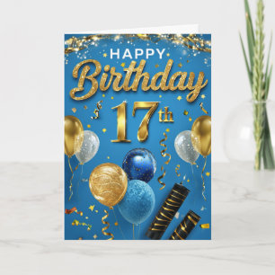 Carte Joyeux 17ème anniversaire