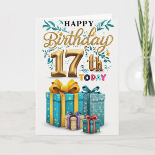 Carte Joyeux 17ème anniversaire