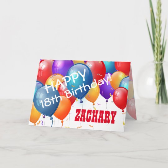 Carte Joyeux 18e Anniversaire Ado Avec Des Ballons Color Zazzle Fr