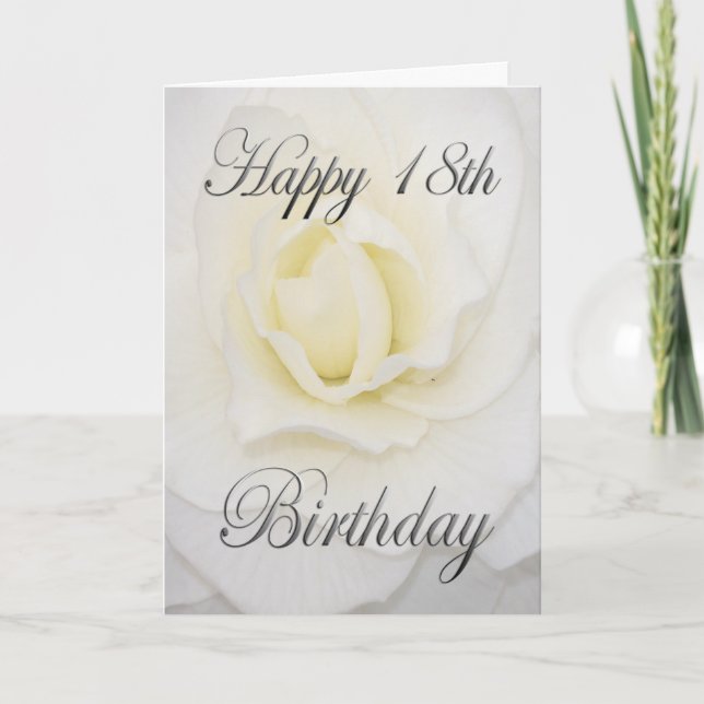 Carte Joyeux 18e anniversaire Fleur blanche (Devant)