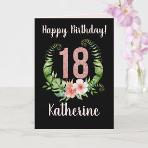 Carte Joyeux 18e anniversaire Parties scintillant rose N