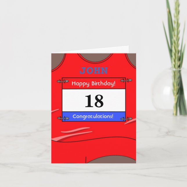 Carte Joyeux 18e Anniversaire pour un coureur (Devant)