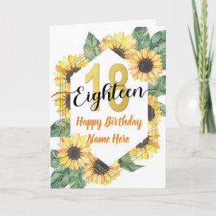 Carte Joyeux 18e anniversaire Sunflower Salutation