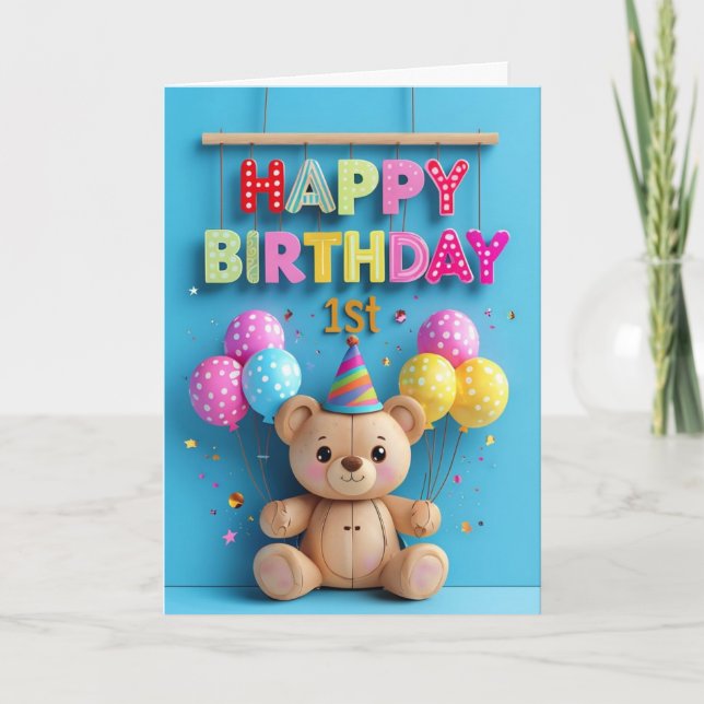 Carte Joyeux 1er anniversaire (Devant)
