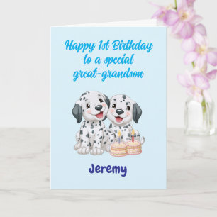 Carte Joyeux 1er anniversaire arrière-petit-fils, garçon