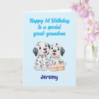 Carte Joyeux 1er anniversaire arrière-petit-fils, garçon