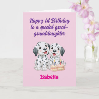 Carte Joyeux 1er anniversaire arrière-petite-fille, jume