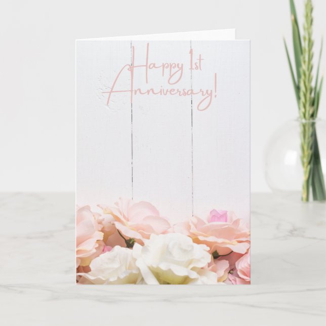 Carte Joyeux 1er anniversaire de Mariage (Devant)