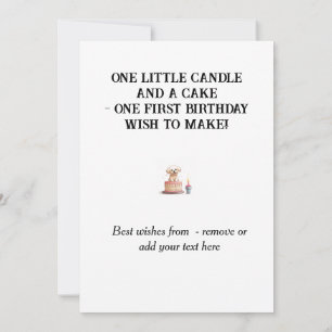 Carte Joyeux 1er Anniversaire Félicitations, Nom & Chiot