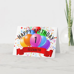 Carte Joyeux 1er anniversaire personnalisé 