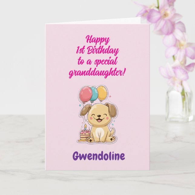 Carte Joyeux 1er Anniversaire Petite-Fille Spéciale, Per (Orchidée)