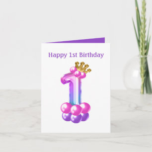 Carte Joyeux 1er anniversaire Princesse numéro un ajoute