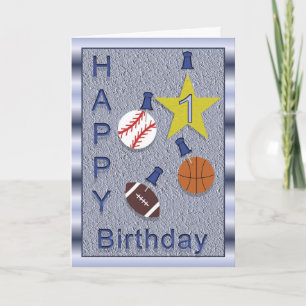 Carte Joyeux 1er Anniversaire Sport Thème