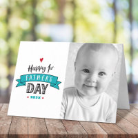 Joyeux 1er Fête du Père Photo Téméraire Typographi