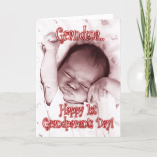 Carte Joyeux 1er grand-parents Jour grand-mère - Fille b
