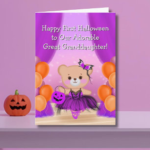 Carte Joyeux 1er Halloween Ballerina Grande Petite-fille