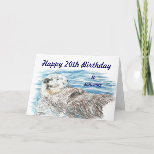 Carte Joyeux 20 Anniversaire Quelqu'un Otterly Adorable
