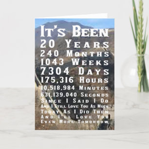 Carte Joyeux 20ème anniversaire de la Chine Mariage