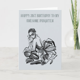 Carte Joyeux 21 Anniversaire à ma merveilleuse fille